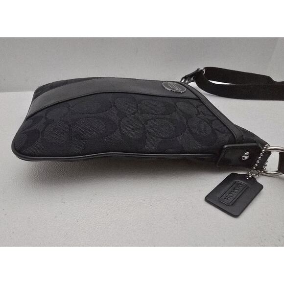 Coach Signature Logo Collection Shoulder Bag Crossbody Swingpack Black - Picture 8 of 15
